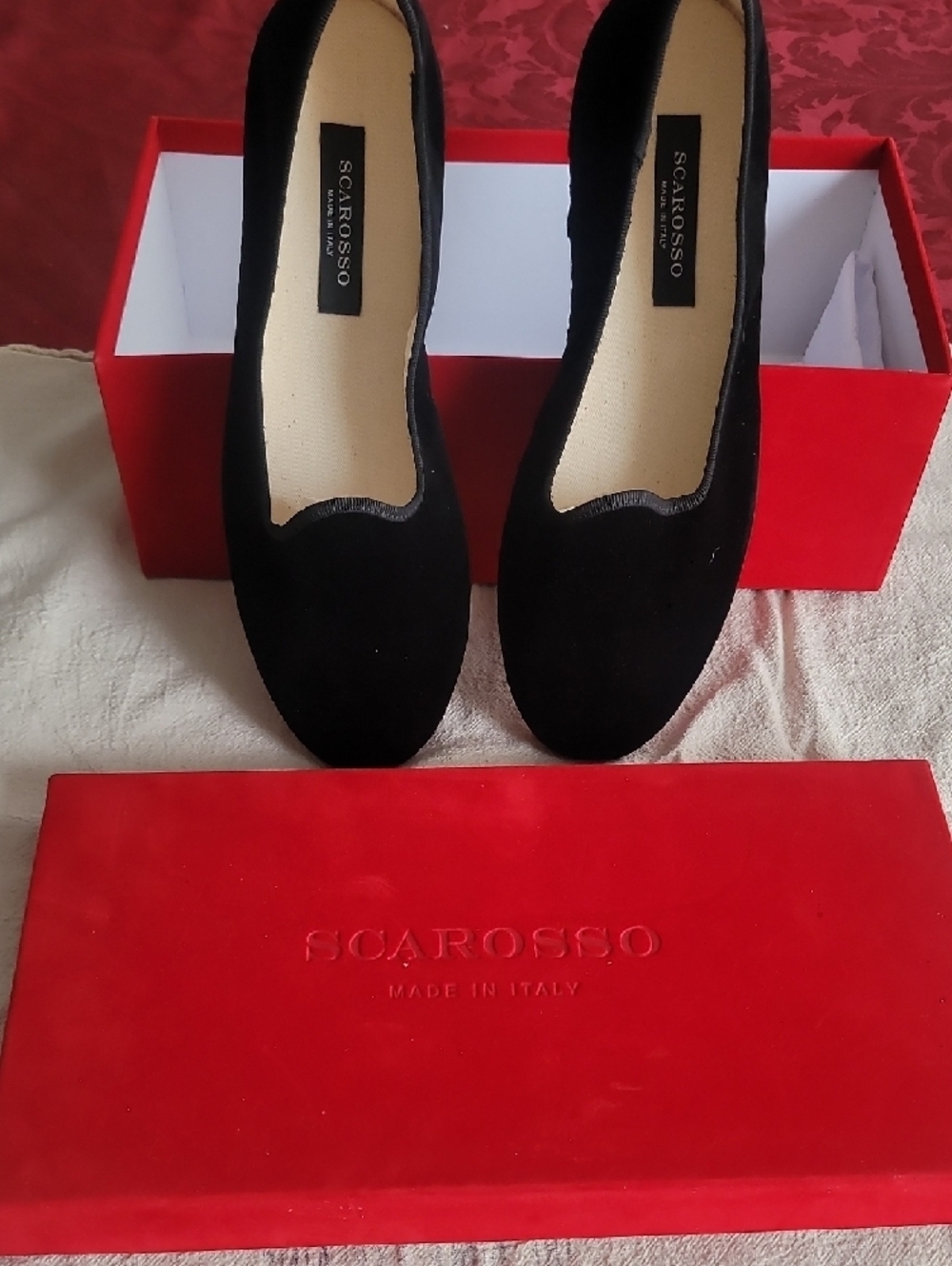Scarosso Valentina Friulane Slippers Black Velvet Sz 40 NIB 9.5 NIB Italy